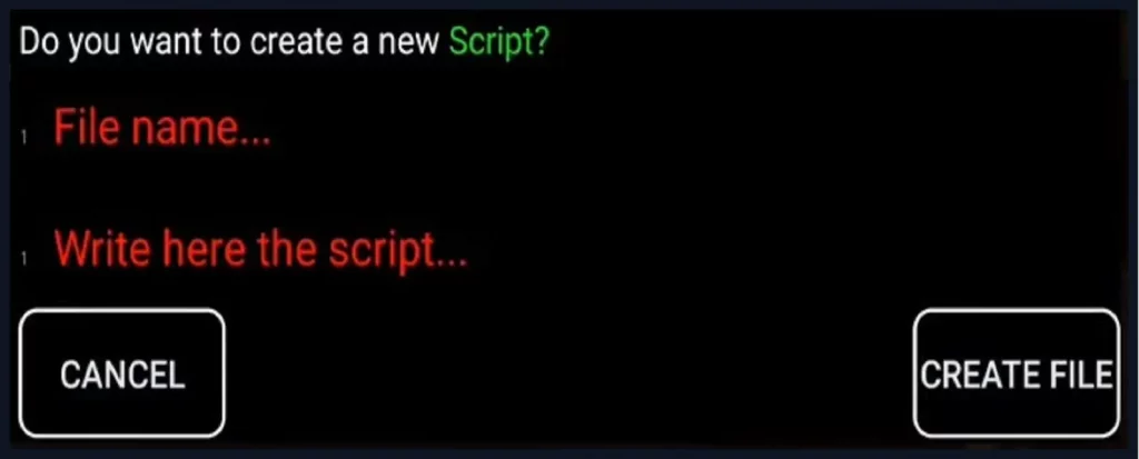 enter the file name to write script