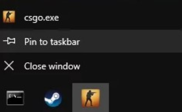 istal steam on taskbar