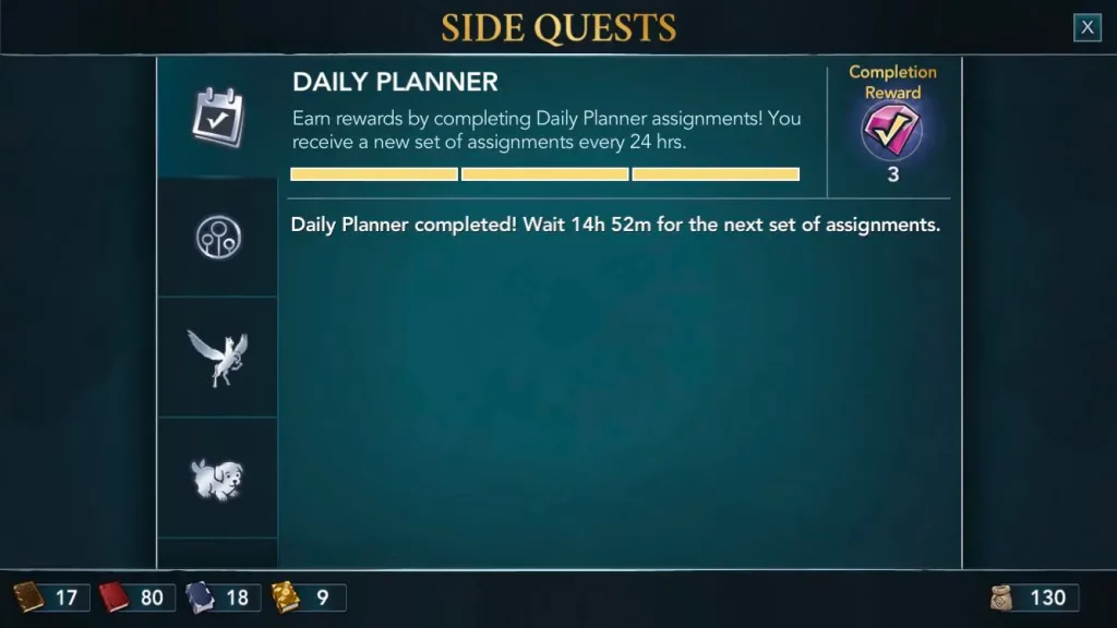 Hogwarts Mystery Daily Planner Not Working