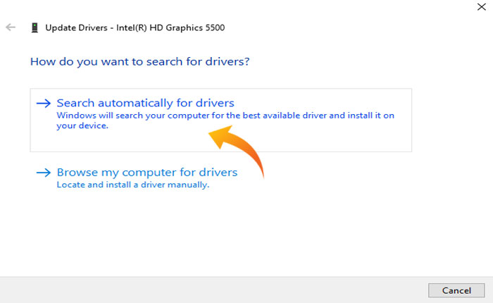 search automatically for driver