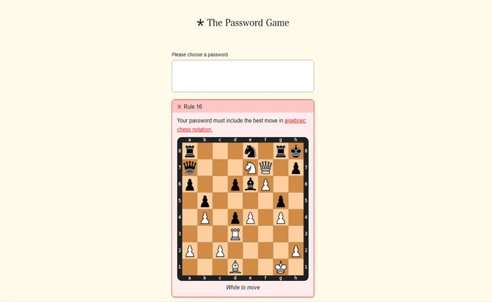 Your password must include the best move in algebraic chess notation