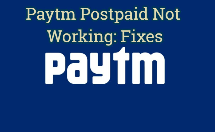 Paytm Postpaid Not Working