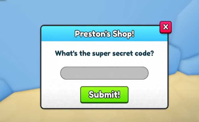 Preston's Shop Super Secret Code