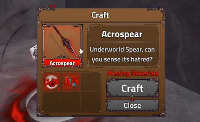 Acrospear Sword King Legacy
