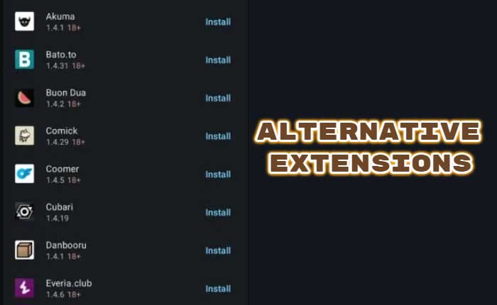 Use Alternate Extension in Tachiyomi