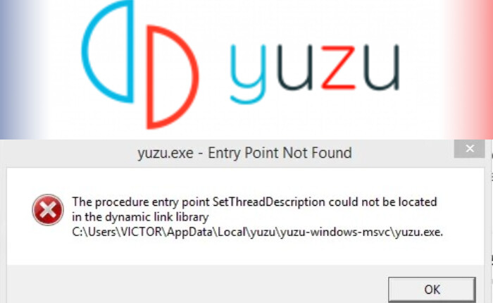 Yuzu.exe Entry Point Not Found Error