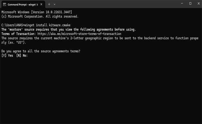 How To Install CMake With Winget 