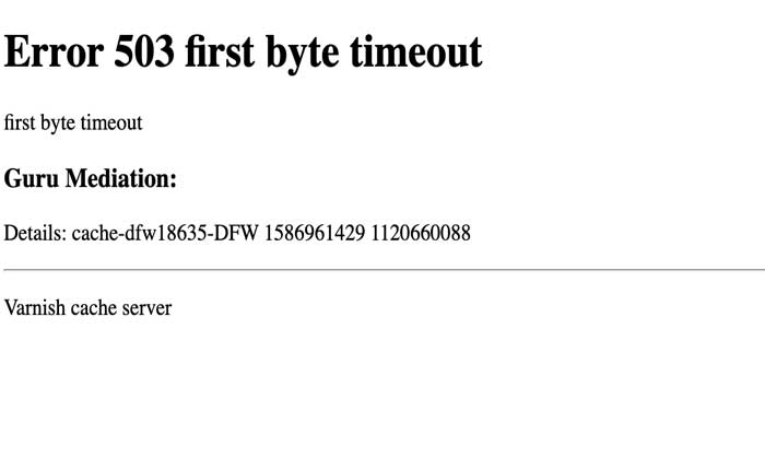 How To Fix Error 503 First Byte Timeout